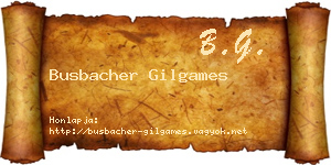 Busbacher Gilgames névjegykártya